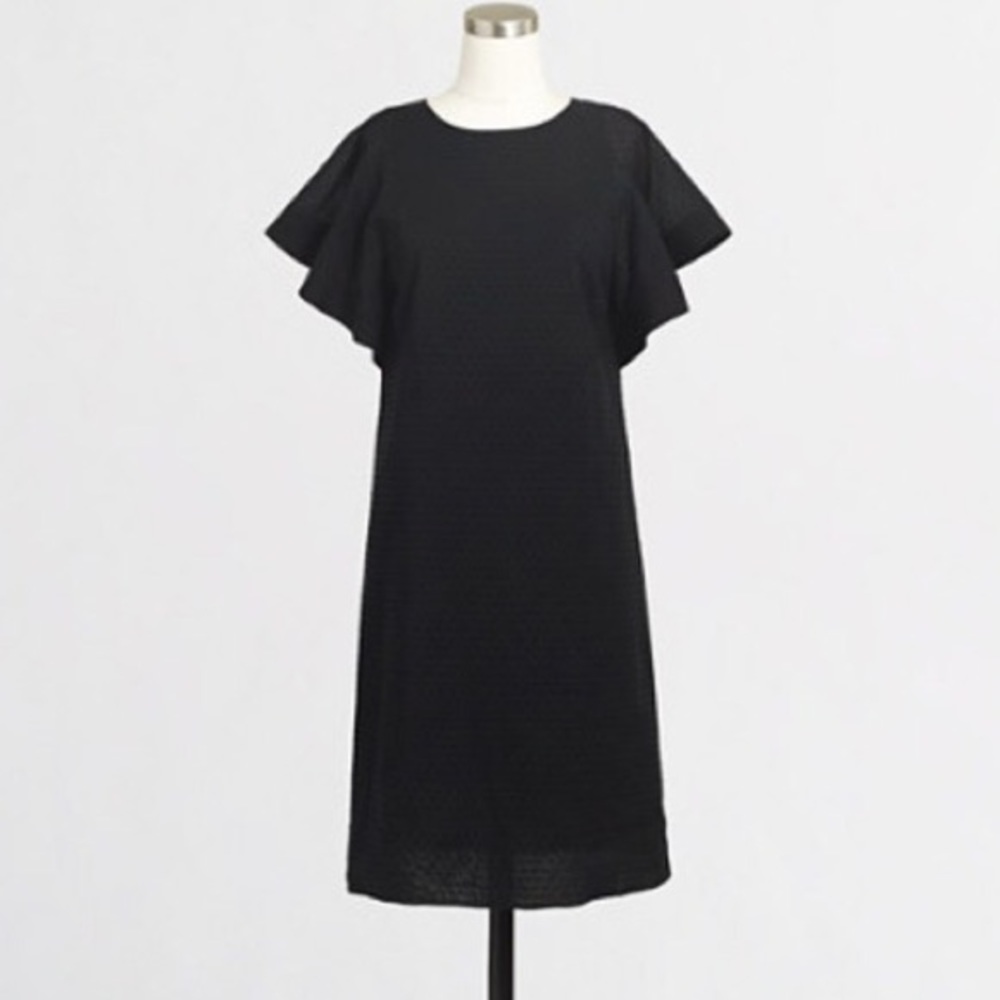 J CREW • flutter sleeve swiss dot dress